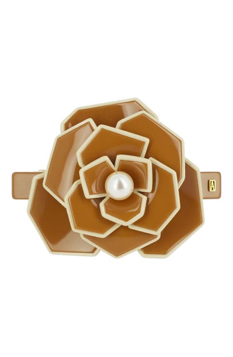 Art Deco Camelia Flower Hair Acetate Barette