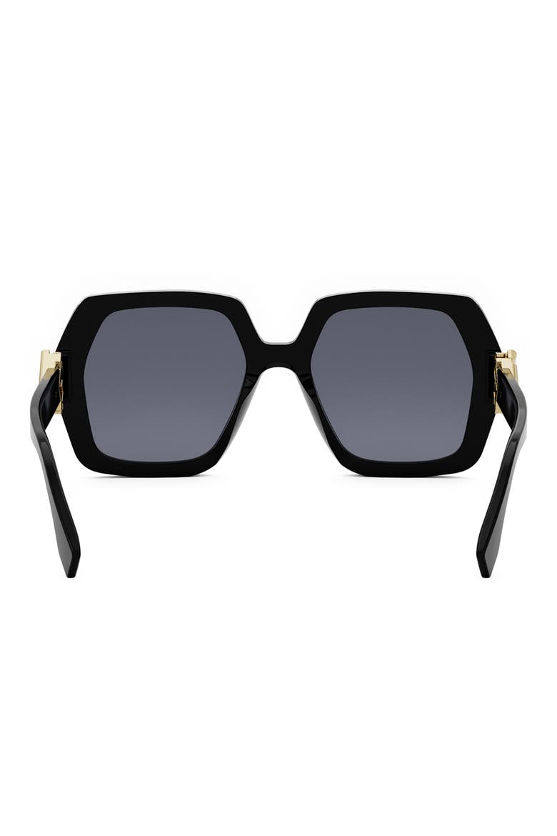 'Fendi Diamonds 51mm Square Sunglasses, Alternate, color, PNKO/SMKG