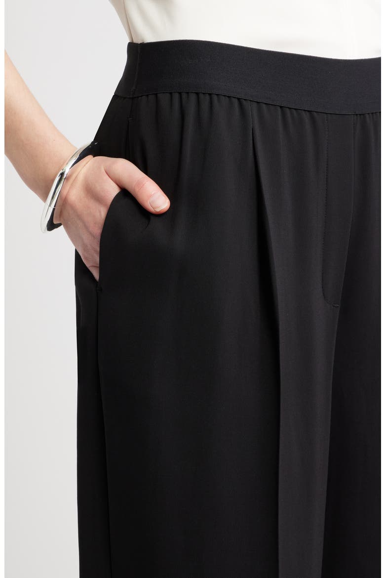 Pleat Front Pull-On Pants, Alternate, color, BLACK