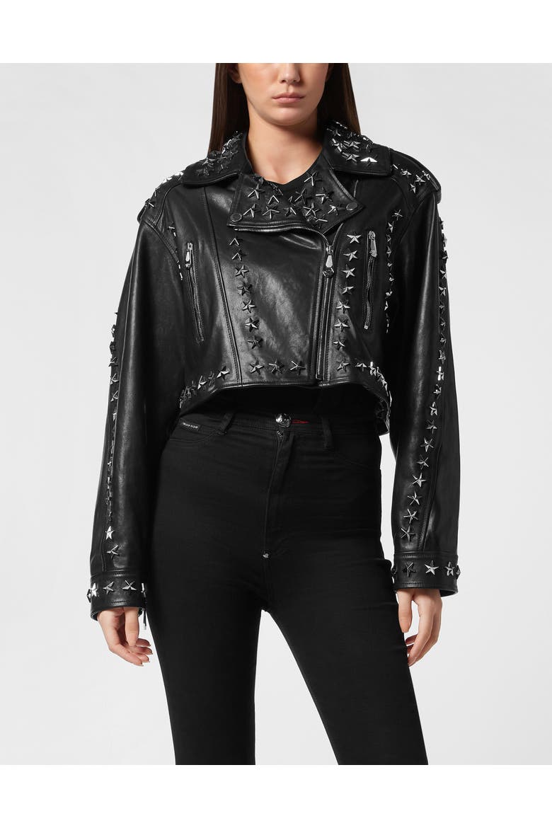Leather Biker Women, Main, color, black