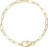 Adornia 14K Gold Plated Heart Clasp Paper Clip Chain Bracelet