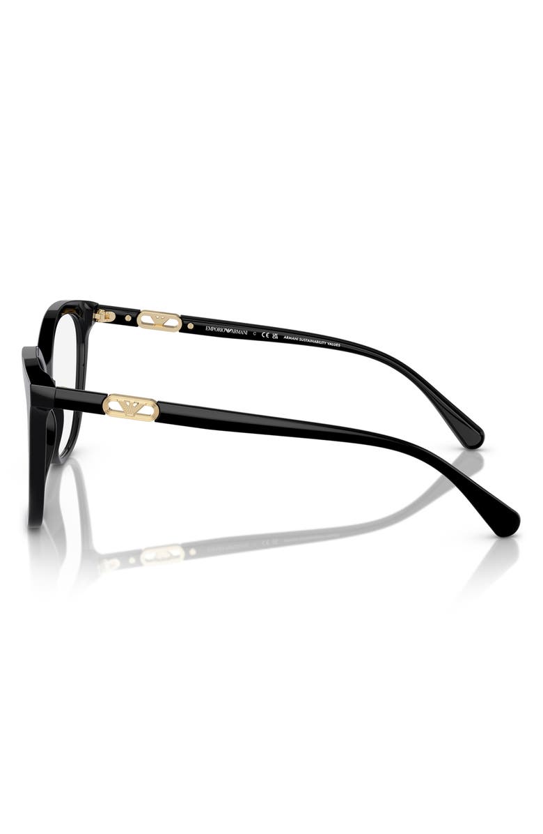 Emporio Armani 54mm Square Optical Glasses, Alternate, color, Shiny Black / Demo Lens