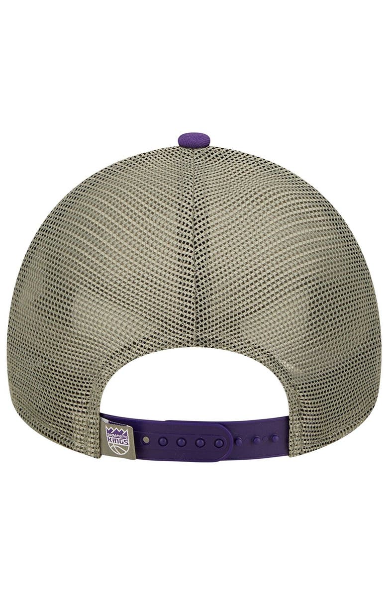 New Era Men's New Era White/Purple Sacramento Kings 9FORTY Snapback Hat, Alternate, color,