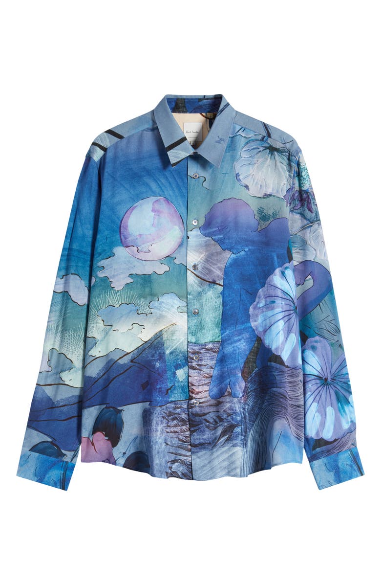 Paul Smith Abstract Nature Print Button-Up Shirt, Main, color, 