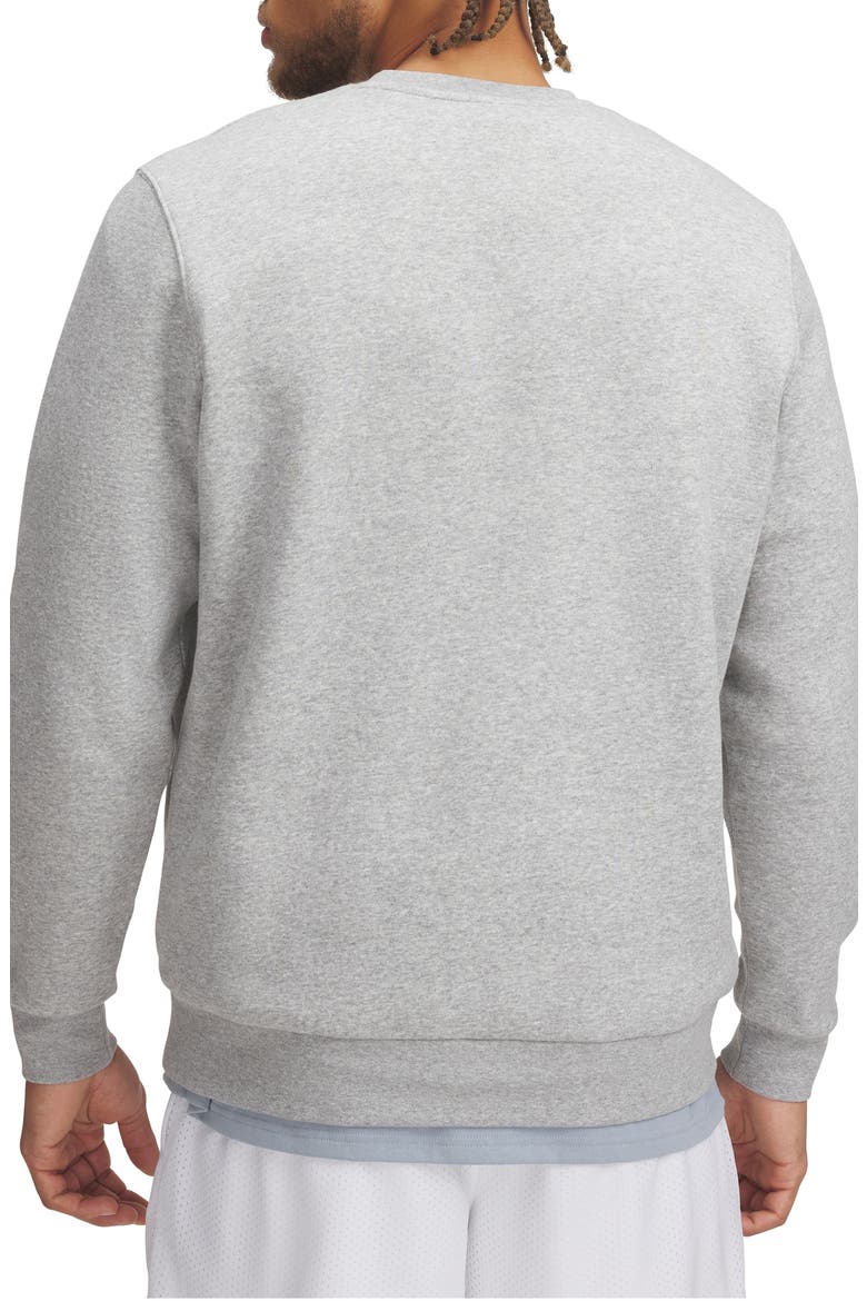 UA Icon Fleece Crewneck T-Shirt, Alternate, color, MOD GRAY LIGHT HEATHER