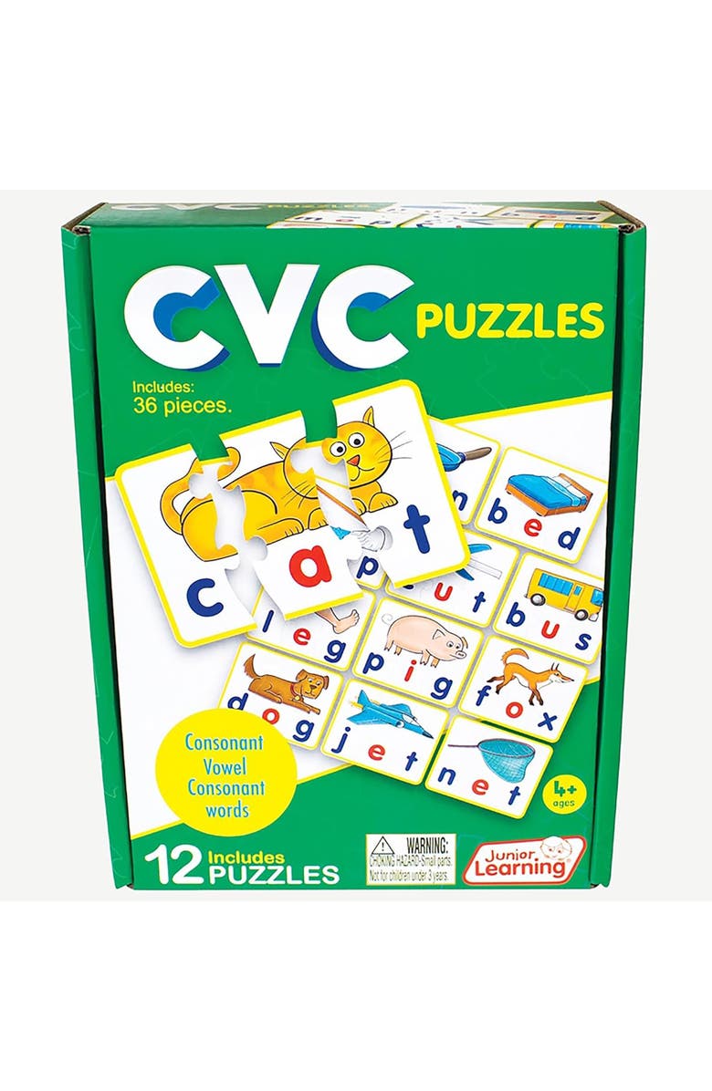 Junior Learning JL240 CVC Puzzles, Multicolor, Alternate, color, Multicolored