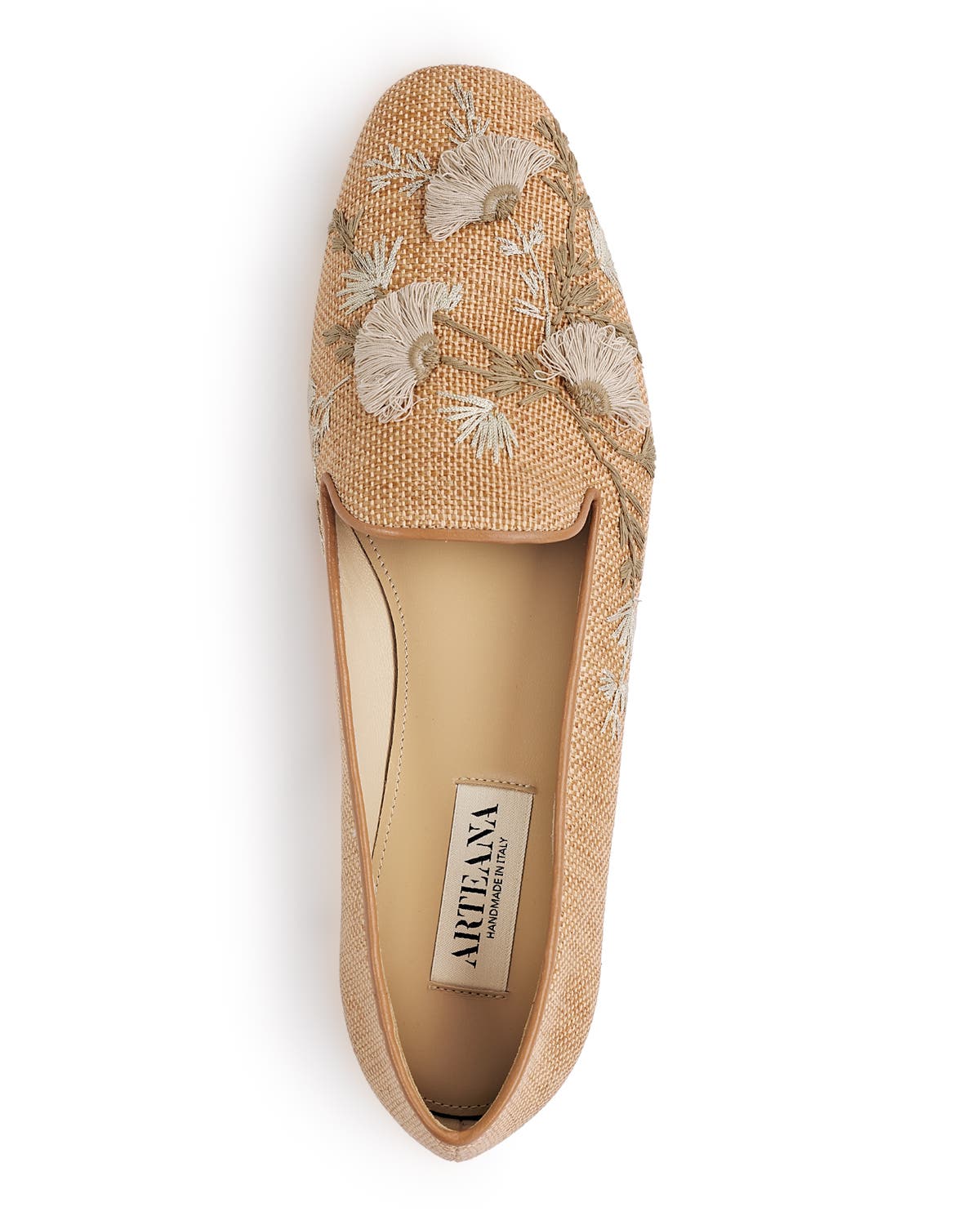 Flora Raffia Smoking Slipper, Alternate, color, Camel