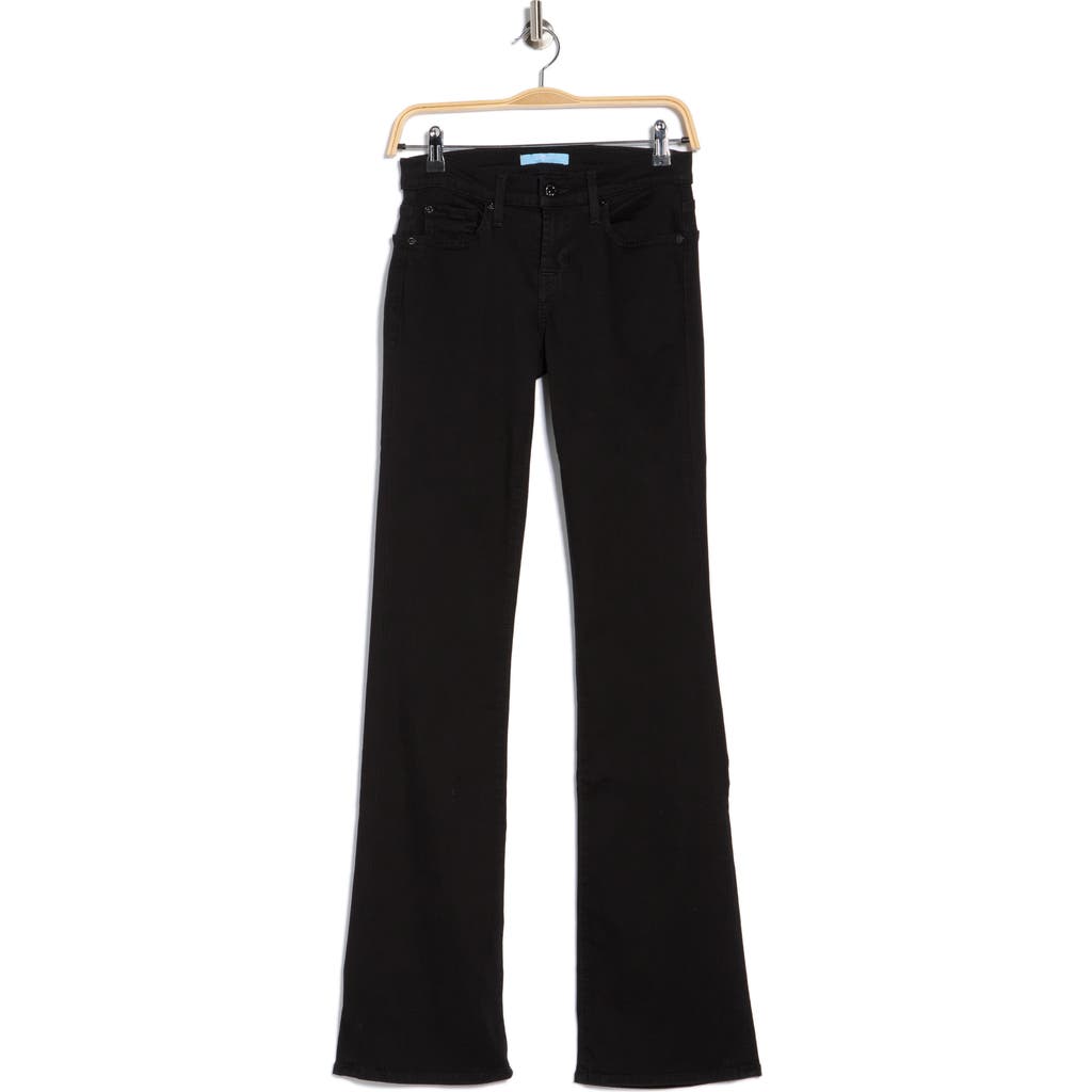 7 For All Mankind Original Low Rise Boot Cut Stretch Jeans In Black