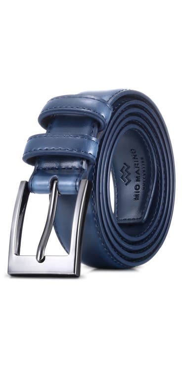 Dual Loop Leather Dress Belt