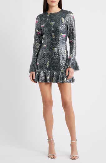 Saylor Brioni Sequin Long Sleeve Minidress