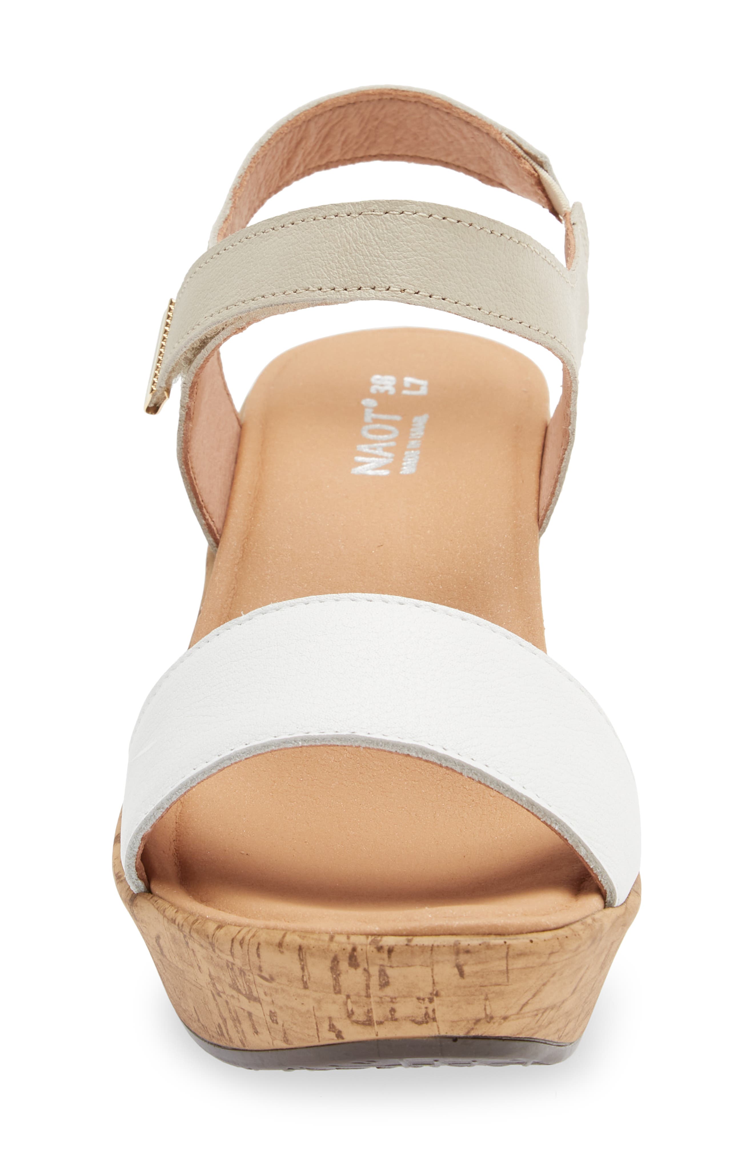 Naot Summer Platform Wedge Sandal, Alternate, color, Soft White/ Soft Ivory Leather