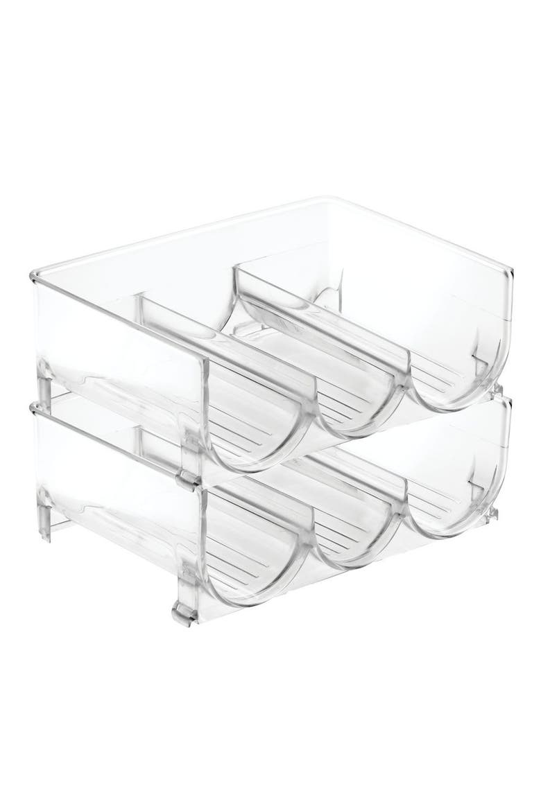 stackable 3-section bottle holder - clear - made in usa, Main, color, Clear