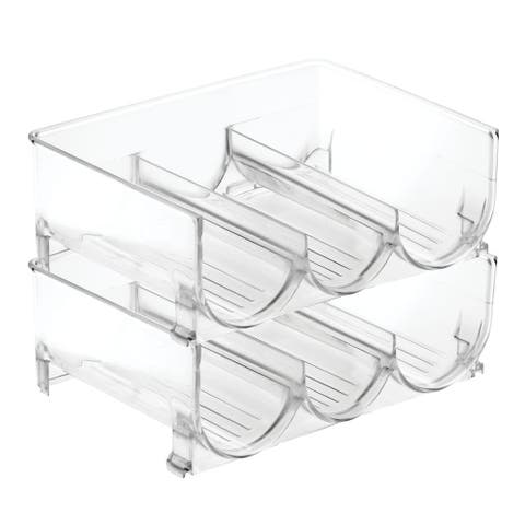 stackable 3-section bottle holder - clear - made in usa