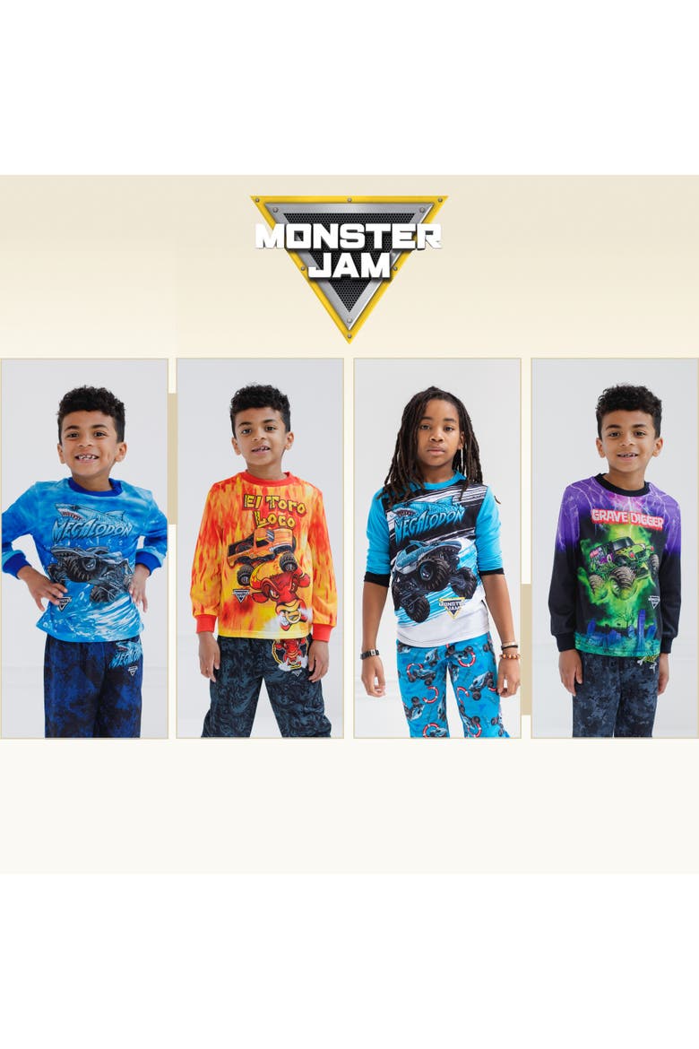 2-Piece Pajama Top and Pants Set, Alternate, color, Megalodon Blue