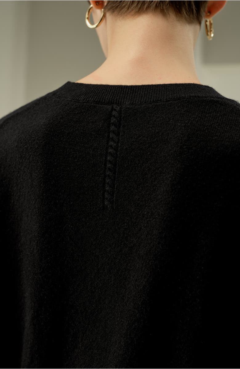 Lilysilk Baby Cashmere V-Neck Sweater, Alternate, color, Black