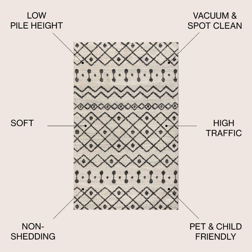 Jonathan Y Aksil Moroccan Beni Souk Area Rug In Cream/black