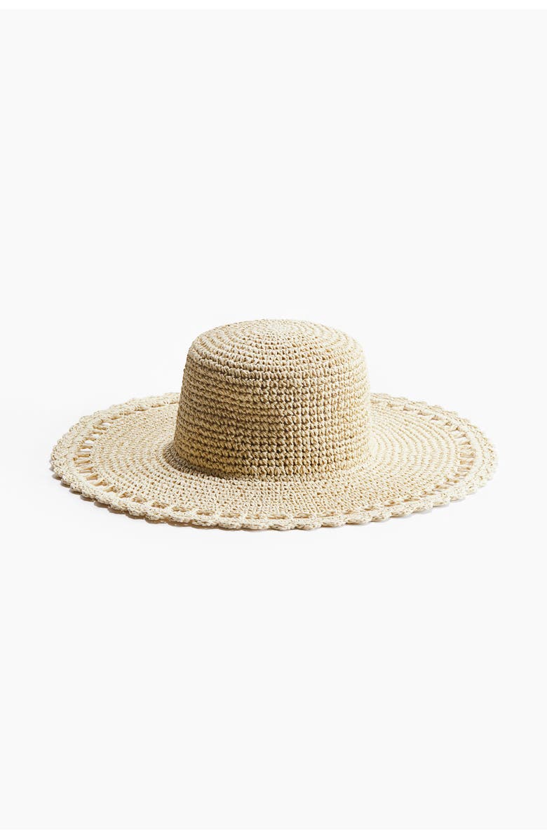 H&M Straw Hat, Main, color, Light Beige