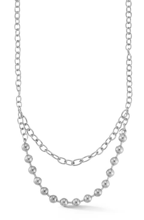 Ball Bead & Chain Layered Necklace