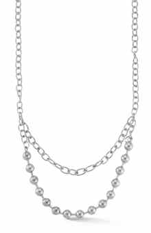 GLAZE JEWELRY Ball Bead & Chain Layered Necklace