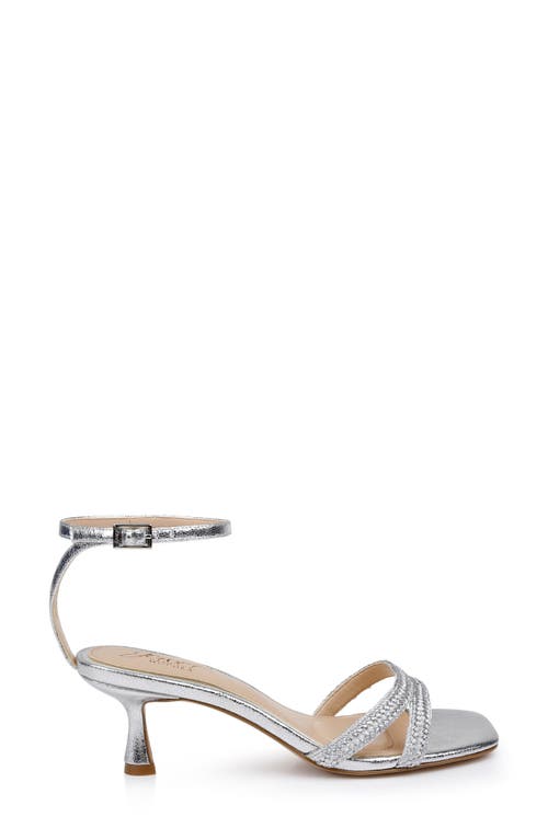 Jewel Badgley Mischka Hayzel Ankle Strap Sandal In Silver