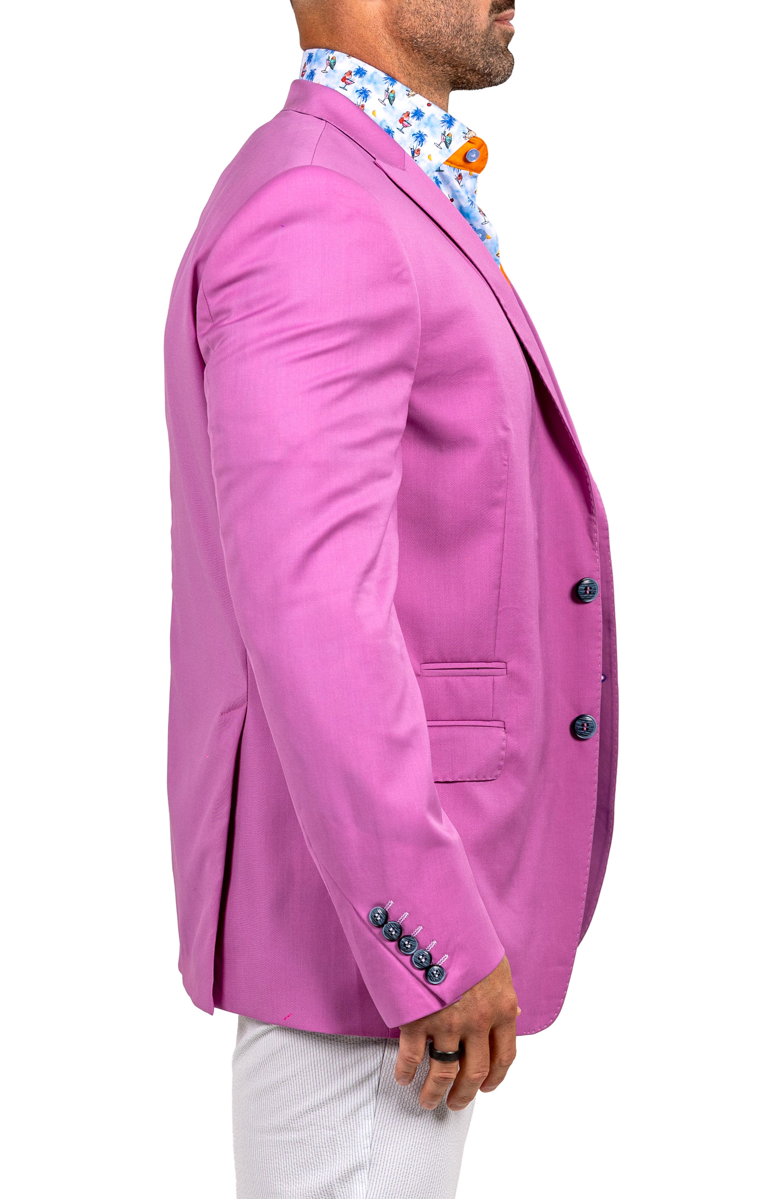 Maceoo Descartes Marthyr028 Purple Virgin Wool Peak Lapel Blazer (Men ...