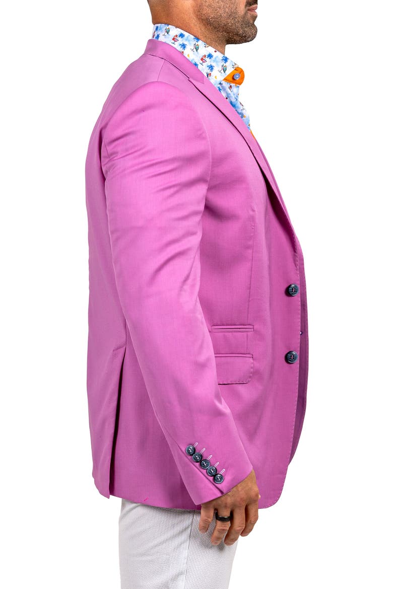 Descartes Marthyr028 Purple Virgin Wool Peak Lapel Blazer, Alternate, color, PURPLE