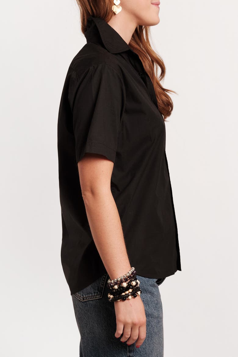 Perfect Button Down Short Sleeve, Alternate, color, Black