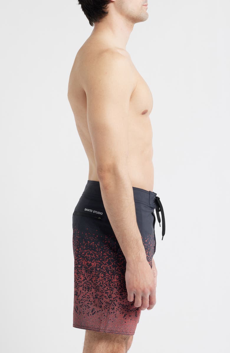 SANTO STUDIO Cole Houshmand Pro Board Shorts, Alternate, color, Black/Red/White