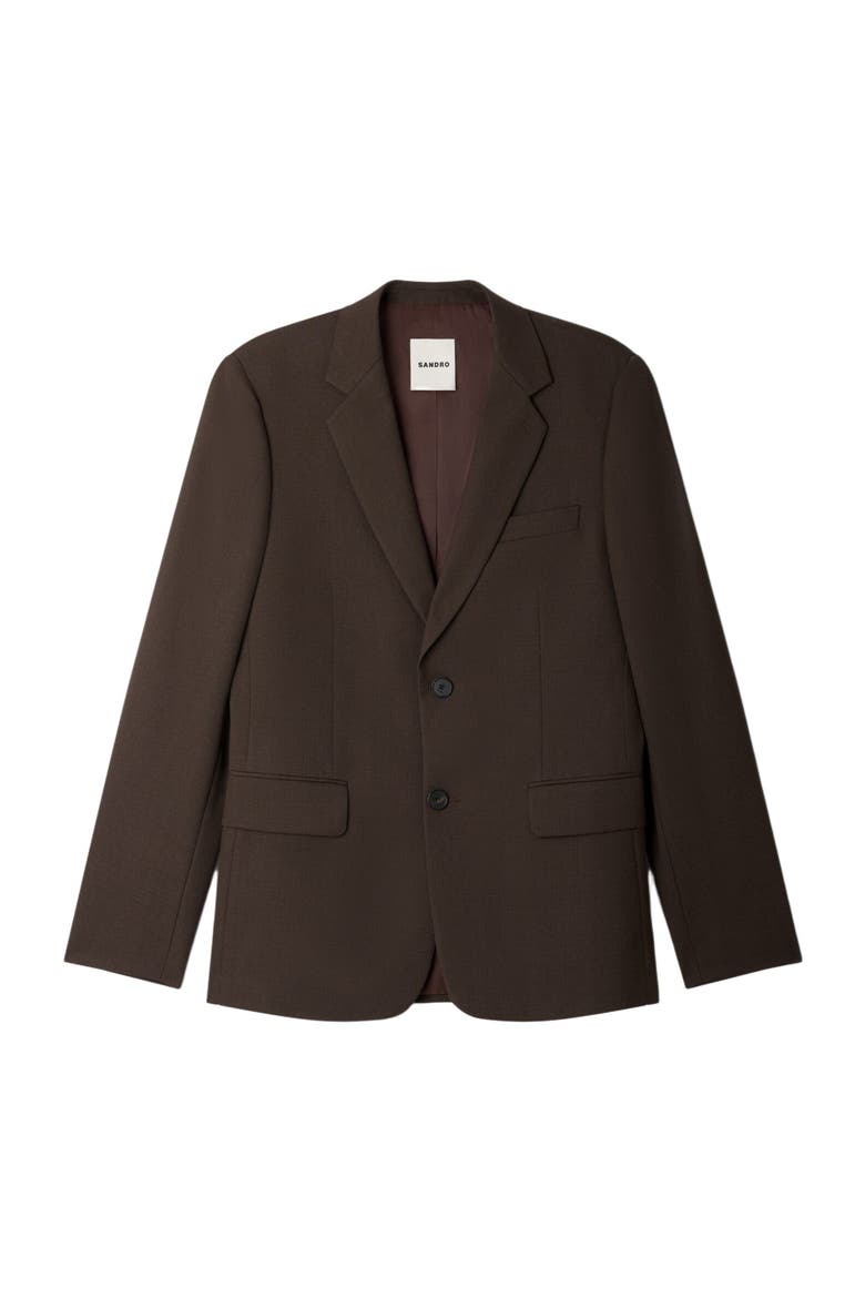 Wool suit jacket, Alternate, color, Dark taupe