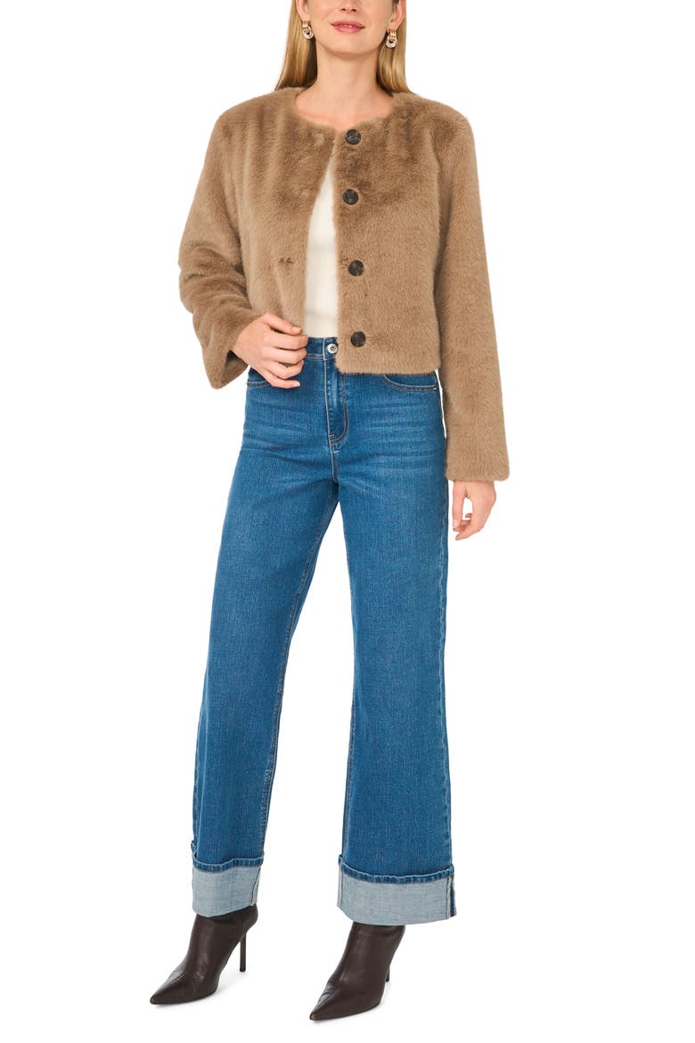 Faux Fur Jacket, Alternate, color, SAVANNAH TAN