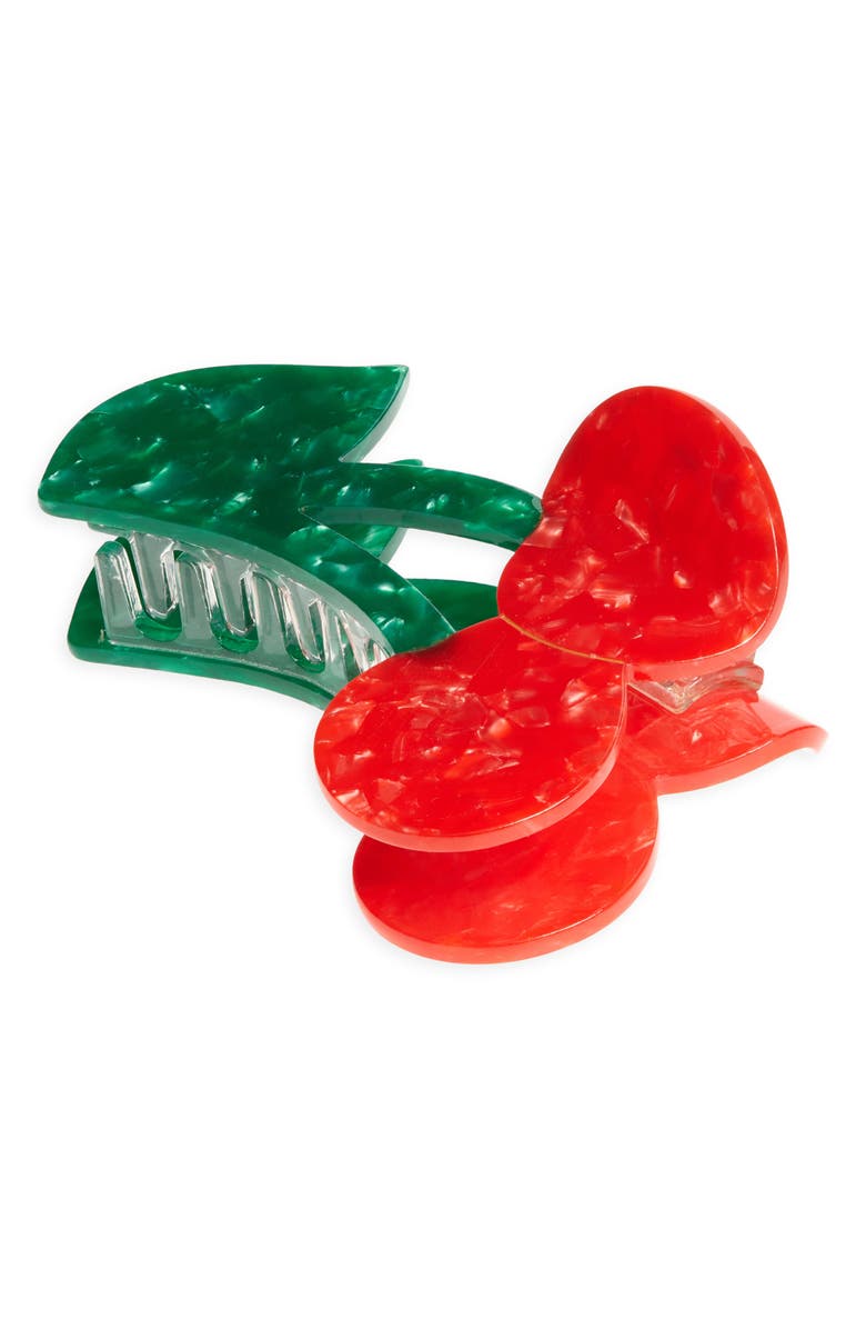 Solar Eclipse Cherry Claw Hair Clip, Main, color, Red