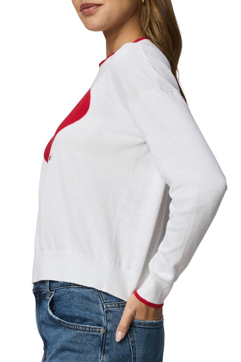Leah Love Cotton Blend Sweater, Alternate, color, WHITE/ ROUGE