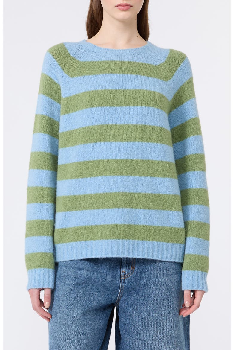 Hiacchi Stripe Crewneck Sweater, Main, color, LIGHT BLUE