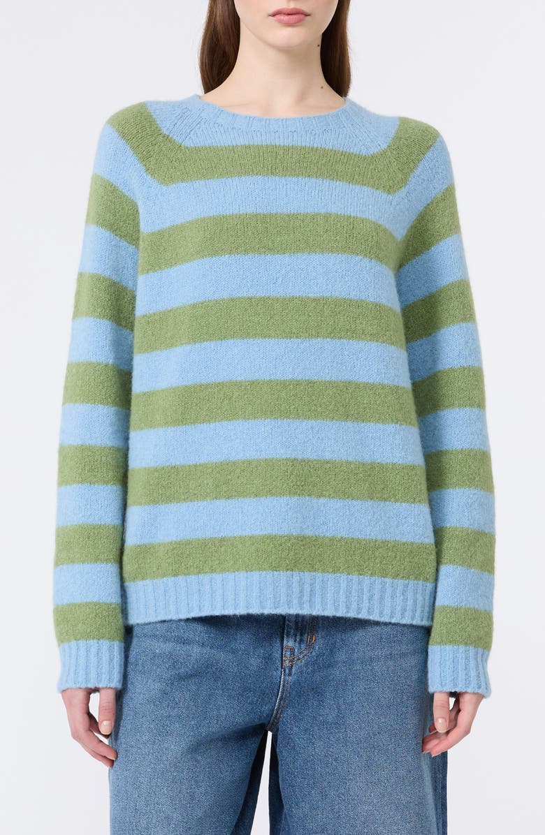 Weekend Max Mara Hiacchi Stripe Crewneck Sweater, Main, color, Light Blue