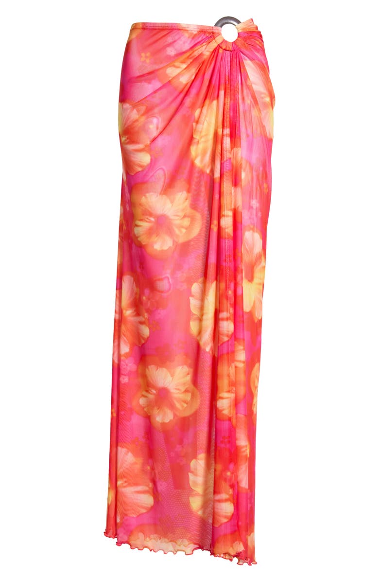 Kulani Kinis Split Mesh Maxi Cover-Up Skirt, Alternate, color, Samba Baby