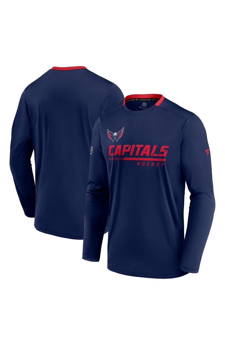 FANATICS Men's Fanatics Branded Navy Washington Capitals Authentic Pro Locker Room Long Sleeve T-Shirt, Alternate, color, 