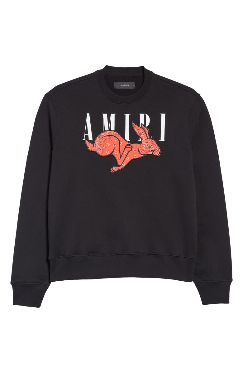 AMIRI Bandana Rabbit Cotton Logo Graphic Sweatshirt, Alternate, color, 