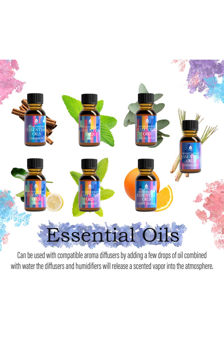 PURSONIC Himalayan Salt Diffuser & 14 Pack Essential Oils Set, Alternate, color, Multicolor