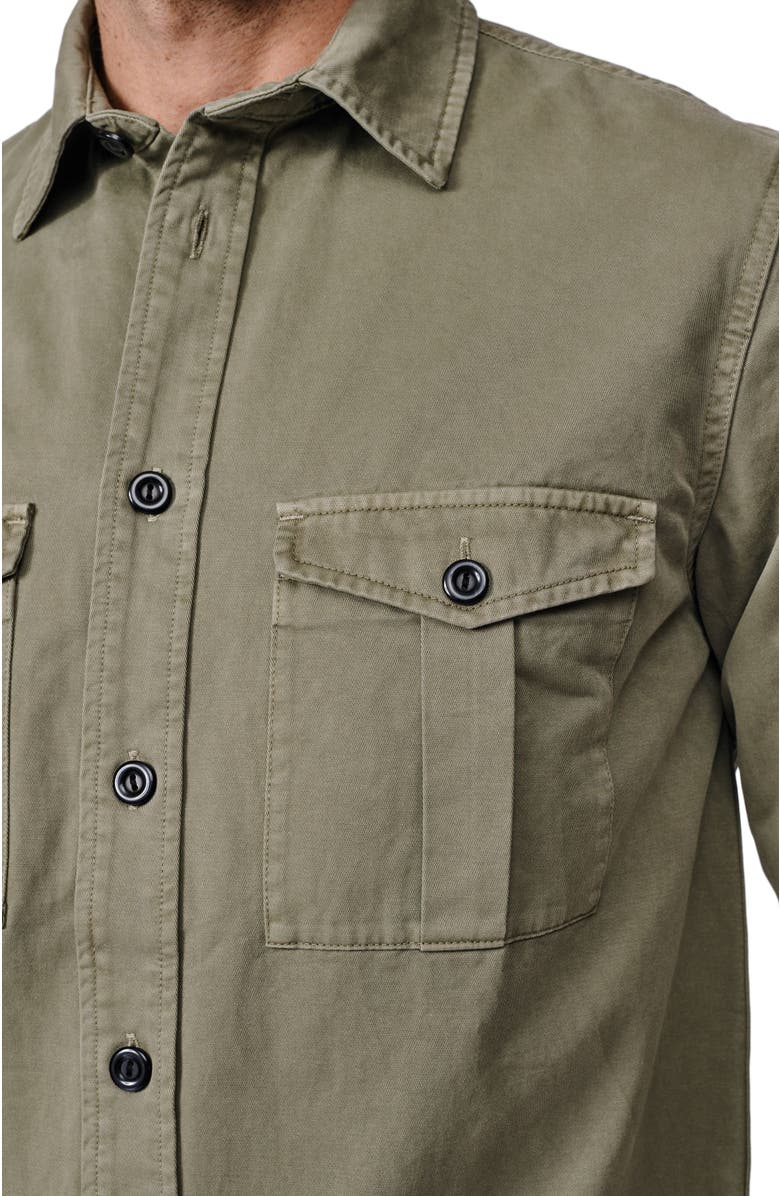Aubin Cole Long Sleeve Twill Overshirt, Alternate, color, Pale Khaki