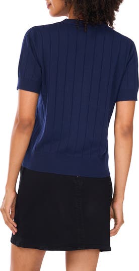 Wide Rib Short Sleeve Cardigan