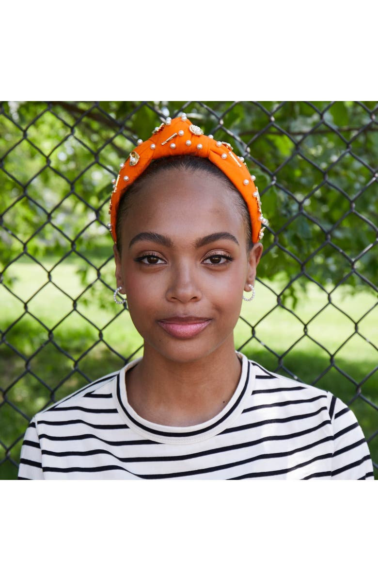 Lele Sadoughi MLB NY Mets Embellished Headband, Alternate, color, Fanta 800