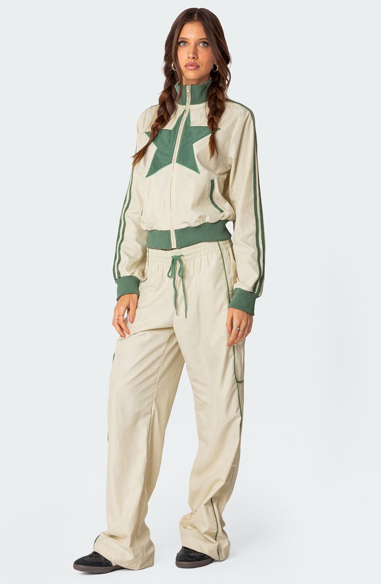 EDIKTED Superstar Track Jacket, Alternate, color, Off-White-And-Olive