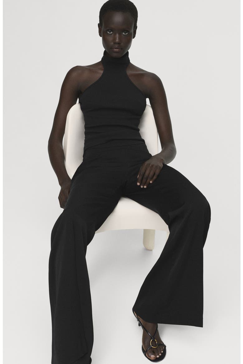 Long Flare Leg Pants, Alternate, color, BLACK