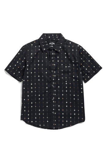 Billabong Kids' Sundays Short Sleeve Button-up Shirt In Blue