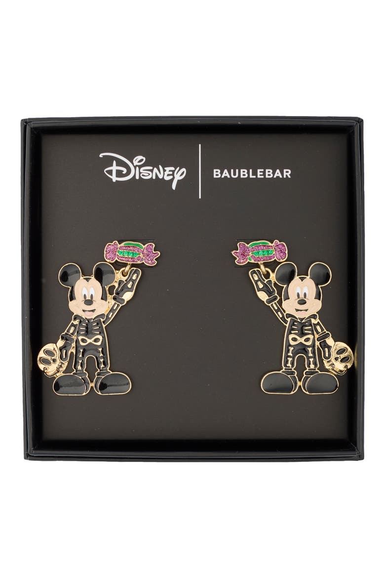 Disney Mickey Mouse Skeleton Drop Earrings, Main, color, MULTI