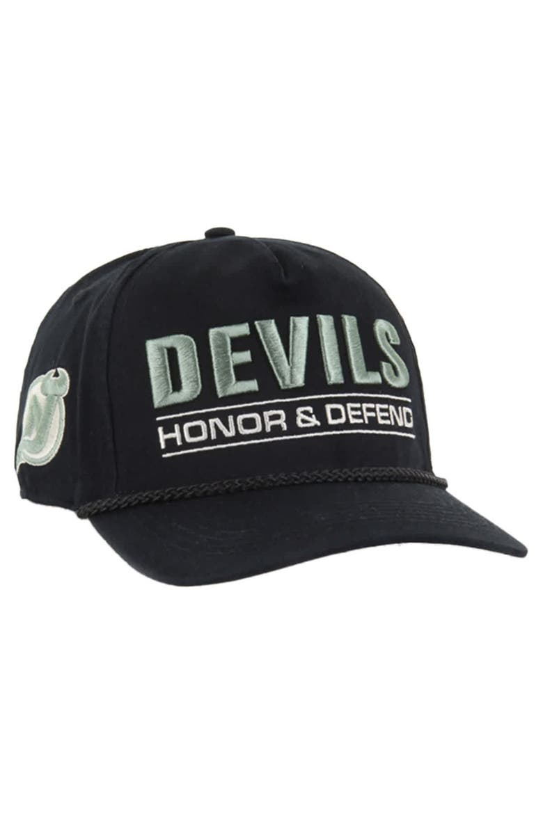 Men's '47 Black New Jersey Devils OHT Military Appreciation Homeland Honor and Defend Hitch Adjustable Hat, Main, color, Black
