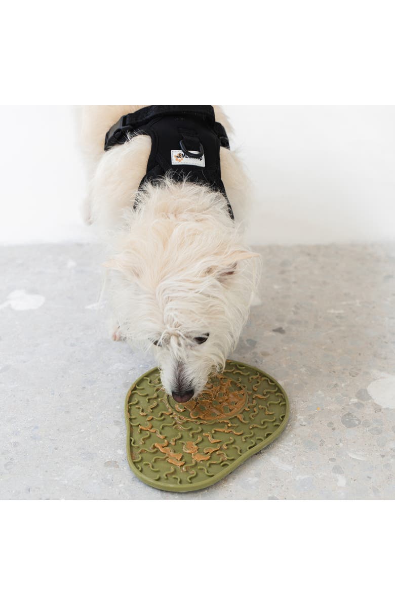Dexypaws Enrichment Lick Mat, Grooved Dog Feeding Pad, Alternate, color, Green