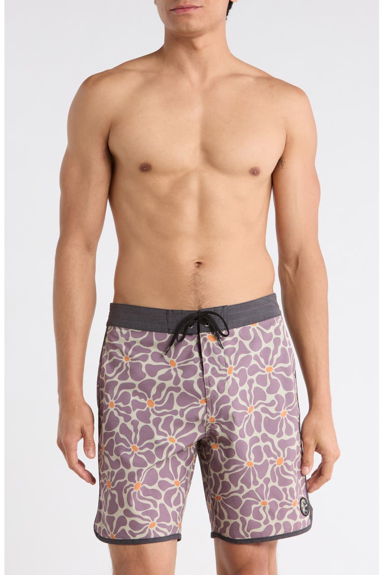 OG Print Scallop Swim Trunks, Main, color, GRAPE SHAKE