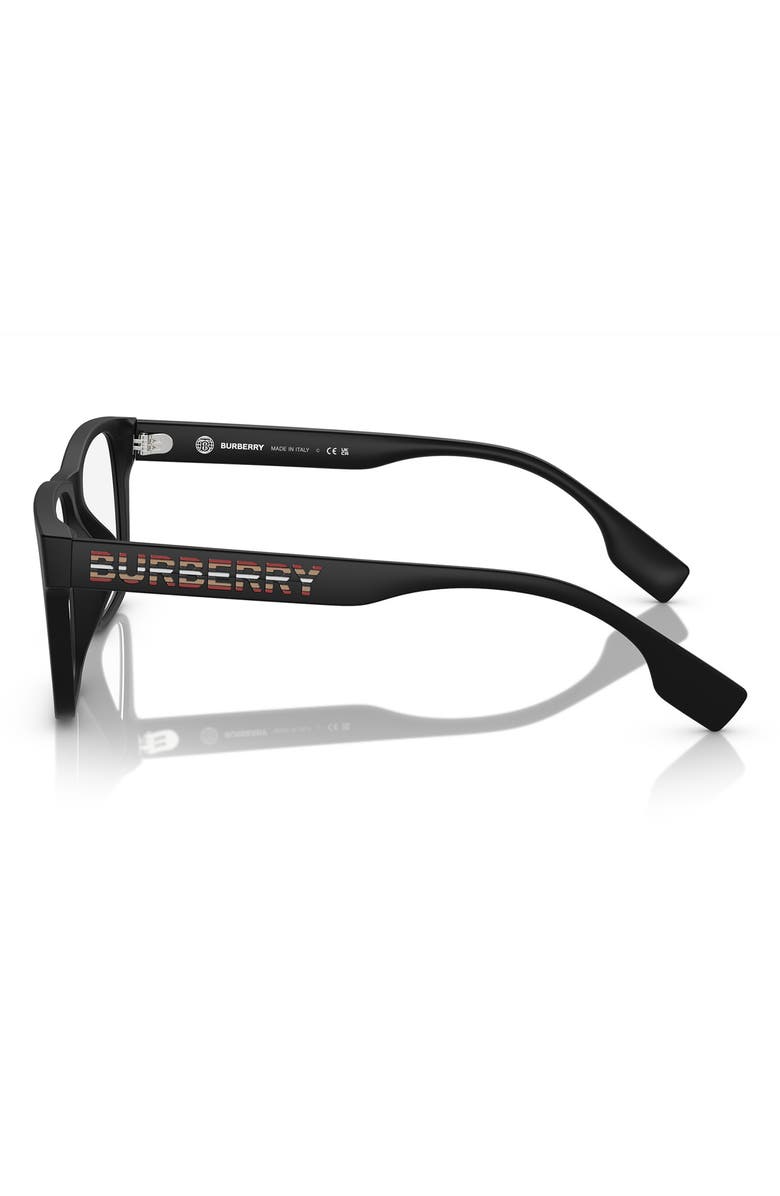 Burberry 55mm Square Optical Glasses, Alternate, color, Matte Black / Demo Lens