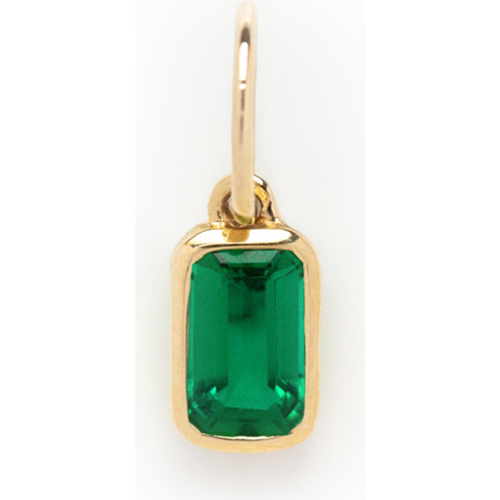 Local Eclectic Baguette Cut Birthstone Charm In Green